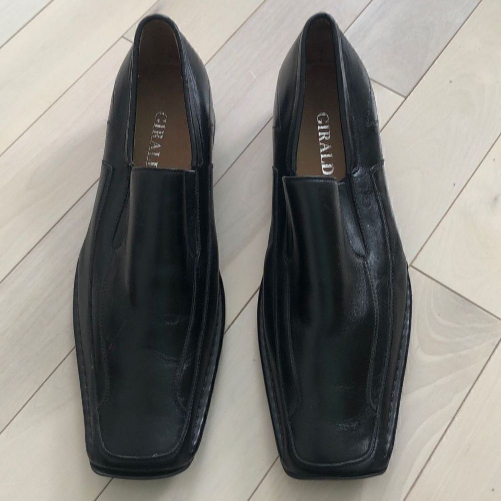 Giraldi Men's Leather Slip-on Square Toe Loafer Casual Shoes Black Size 12M